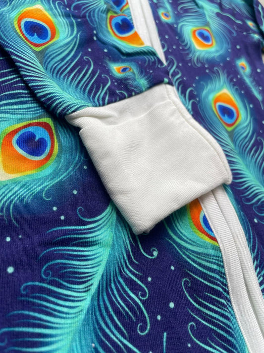 Bamboe Baby Boxpakje - Blauw met Pauwenveren