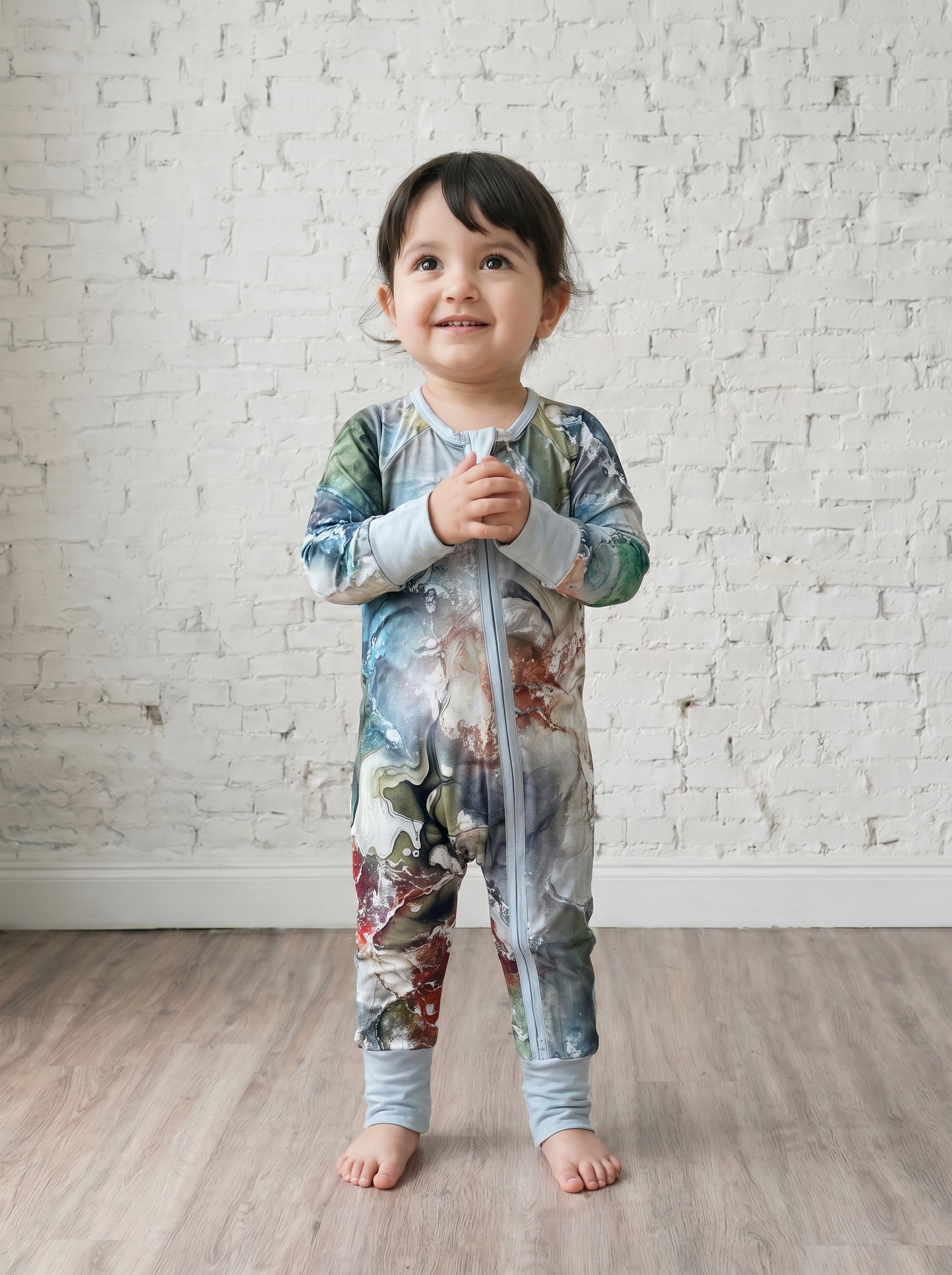 Bamboe Baby Boxpakje - Tweewegritssluiting en Ingebouwde Wantjes & Sokjes - Multicolor met Marmer - Kraamcadeau - Jongens en Meisjes Romper