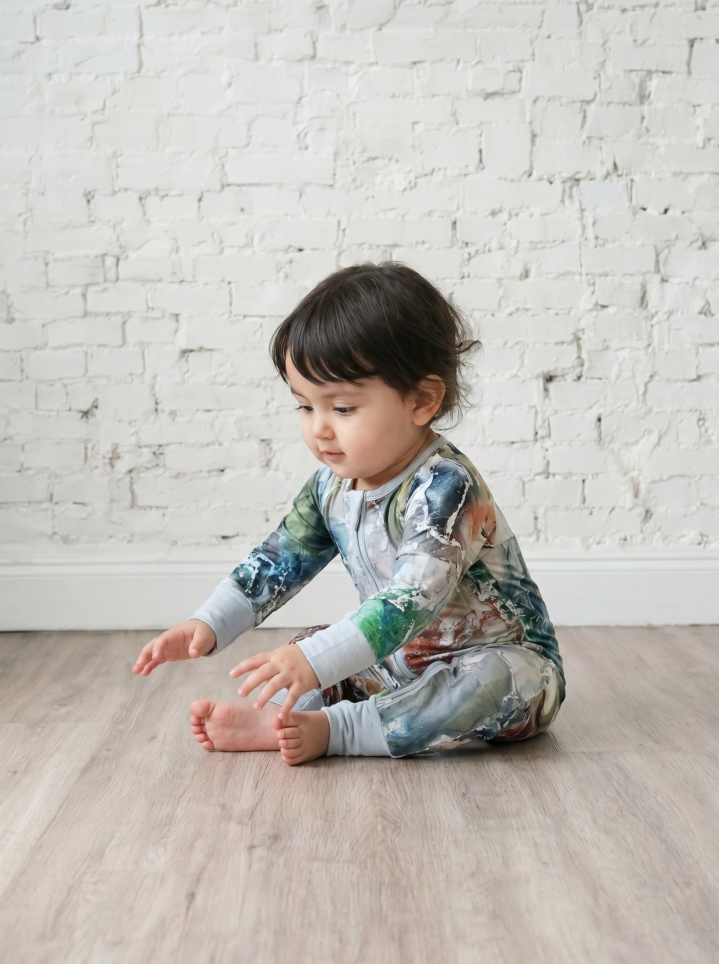 Bamboe Baby Boxpakje - Tweewegritssluiting en Ingebouwde Wantjes & Sokjes - Multicolor met Marmer - Kraamcadeau - Jongens en Meisjes Romper