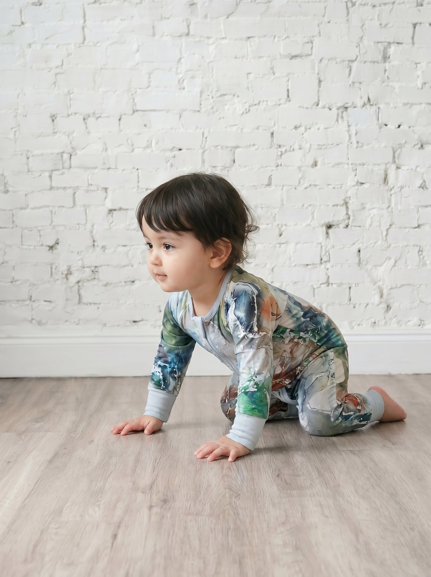 Bamboe Baby Boxpakje - Tweewegritssluiting en Ingebouwde Wantjes & Sokjes - Multicolor met Marmer - Kraamcadeau - Jongens en Meisjes Romper