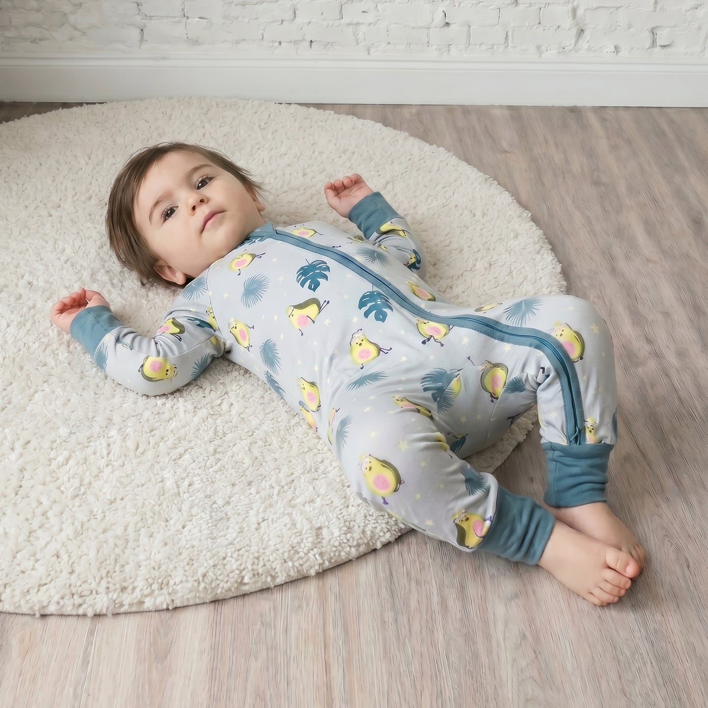Bamboe Baby Boxpakje - Beige/Groen met Avocado's