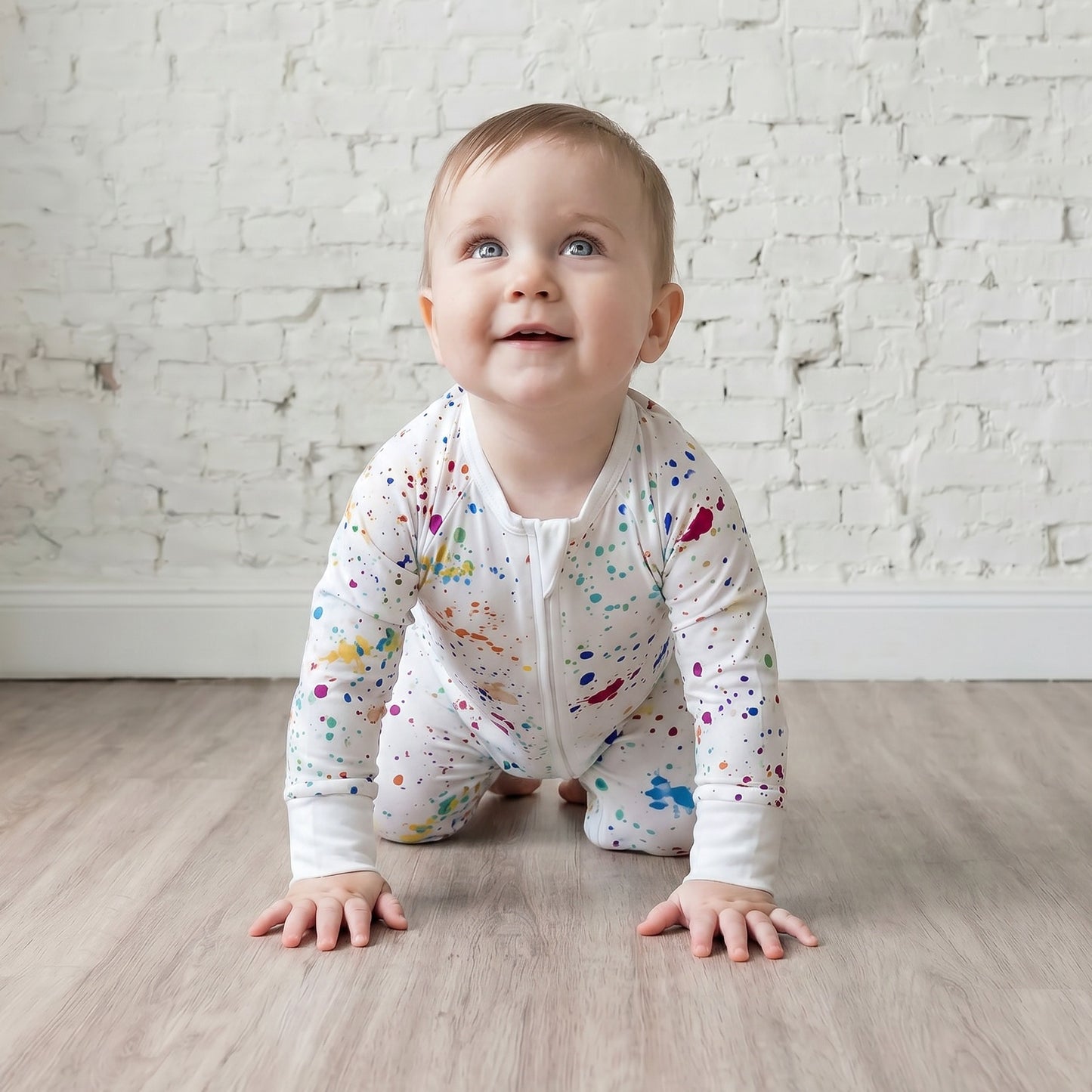 Bamboe Baby Boxpakje - Wit met Verfspatten
